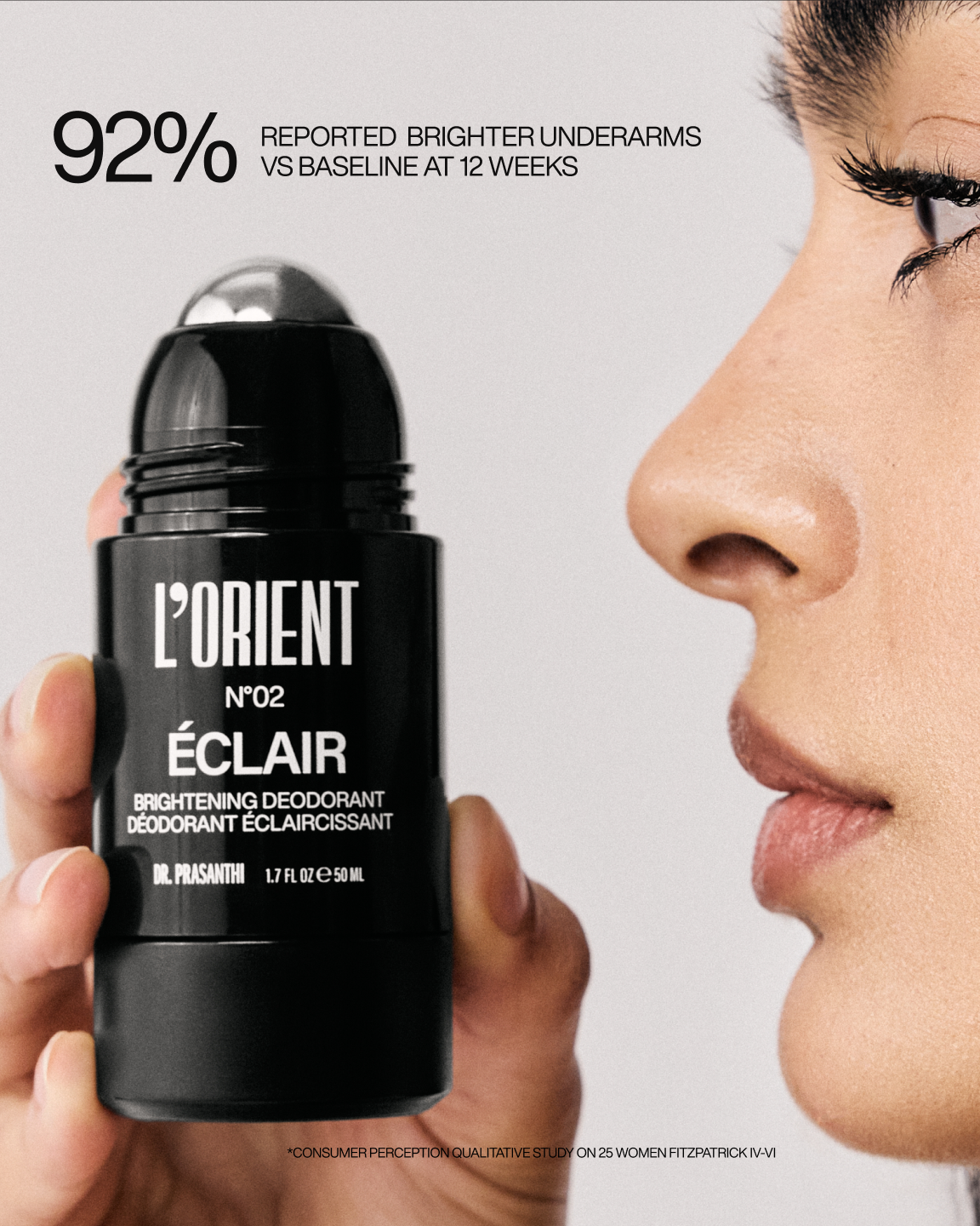 92% of trial users reported brighter underarms after 12 weeks of Éclair